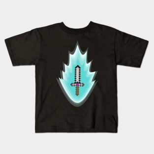 Pixel sword art with blue light Kids T-Shirt